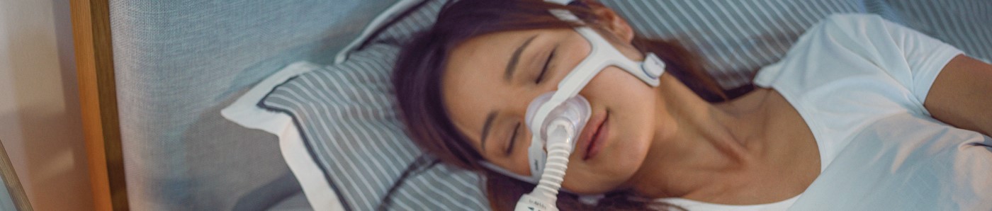 Woman being treated for Obstructive Sleep Apnea